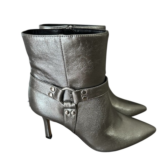 New Jessica Simpson Women’s Studded Pointed Toe Heel Ankle Boots Gray Size 8.5 - Picture 1 of 12